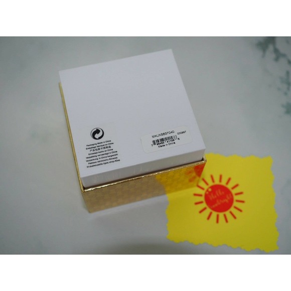 Michael Kors Iconic Cut-Out MK Logo w/ Crystals Pendant Necklace Silver New Tg - Picture 7 of 8